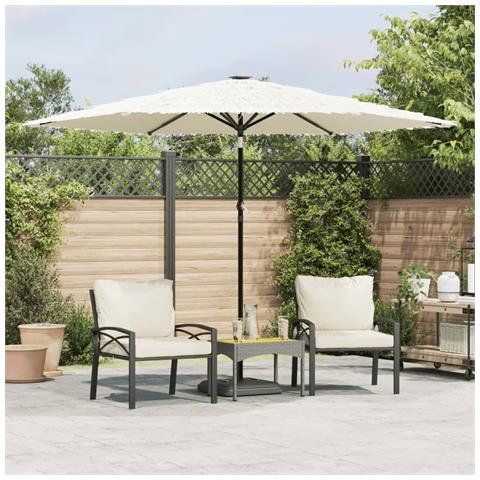 Ombrellone Giardino Con Palo In Acciaio Bianco 288x288x225 Cm - Foto 1