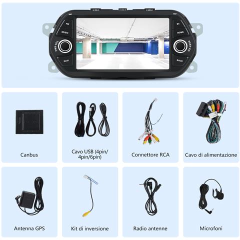 Android Autoradio Per Fiat Tipo Aegea Egea (2015-2017) 7 Pollici Car Radio Con Carplay Android Auto Touchscreen Gps Bluetooth Wifi Fm Rds Comandi Al Volante - Foto 2