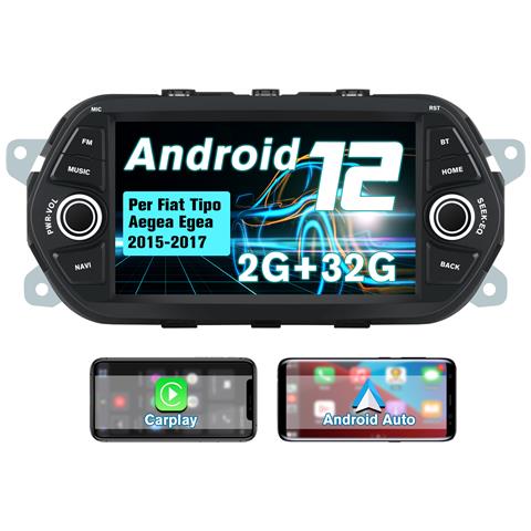 Android Autoradio Per Fiat Tipo Aegea Egea (2015-2017) 7 Pollici Car Radio Con Carplay Android Auto Touchscreen Gps Bluetooth Wifi Fm Rds Comandi Al Volante - Foto 1