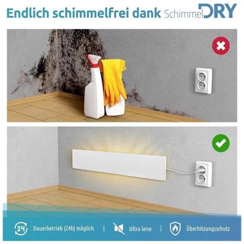 Muffa Dry EDH-WHI-SDRY-M1 Deumidificatore da Parete Antimuffa Bianco - Foto 2