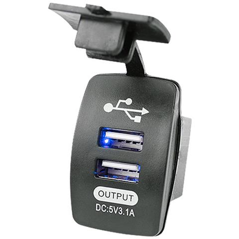 Caricatore Da Auto Doppio Usb A Forma Di Barca Black+blue - Foto 1