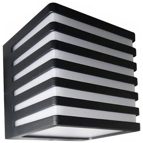 Applique Led Luce Bianca Lampada A Parete 10 W Interno Esterno Faretto Cubo Nero - Foto 2