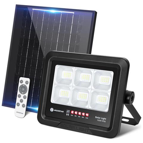 Faro Faretto Solare Led Fino A 300 Watt Luce Bianca Ip65 Telecomando - 50 Watt - Foto 1