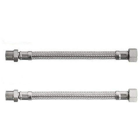 Coppia Tubo Flessibile 50cm Tubi Di Ingresso 1/2x1/2 Maschio Femmina Dgo-176 - Foto 2