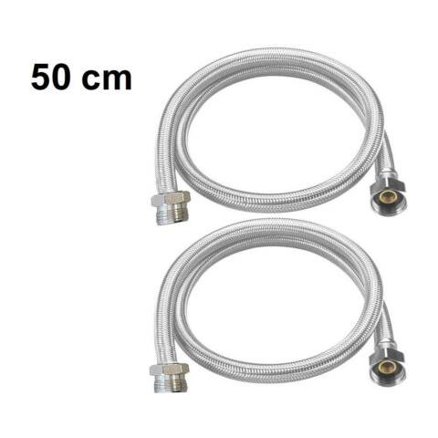 Coppia Tubo Flessibile 50cm Tubi Di Ingresso 1/2x1/2 Maschio Femmina Dgo-176 - Foto 1