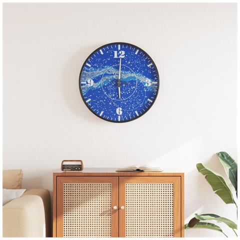 Orologio A Parete Con Ore E Lancette Luminose Blu 30 Cm - Foto 1
