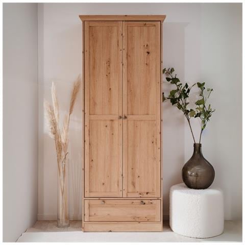 Armadio Timber 40a Con 2 Ante E 1 Cassetto In Rovere Anticato Con Pomelli In Metallo - Foto 1