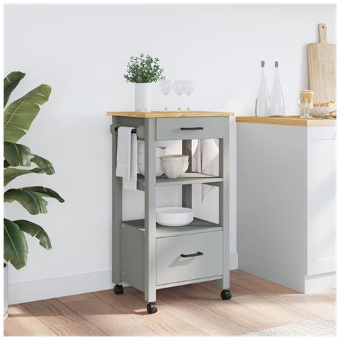 Carrello Da Cucina Monza 48x40x90 Cm In Legno Massello Di Pino - Foto 3