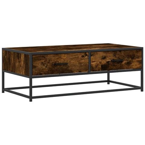 Tavolino Salotto Rovere Fumo 100x50x35 Cm Multistrato E Metallo - Foto 2