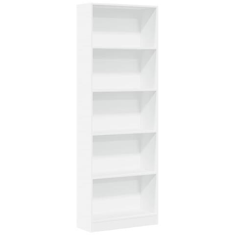 Libreria Bianca 60x24x176 Cm In Legno Multistrato - Foto 2