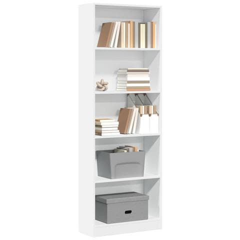 Libreria Bianca 60x24x176 Cm In Legno Multistrato - Foto 1