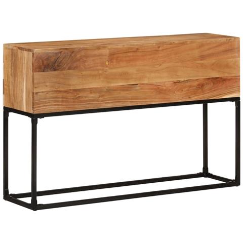 Tavolo Consolle 120x30x75 Cm In Legno Massello Di Acacia - Foto 2