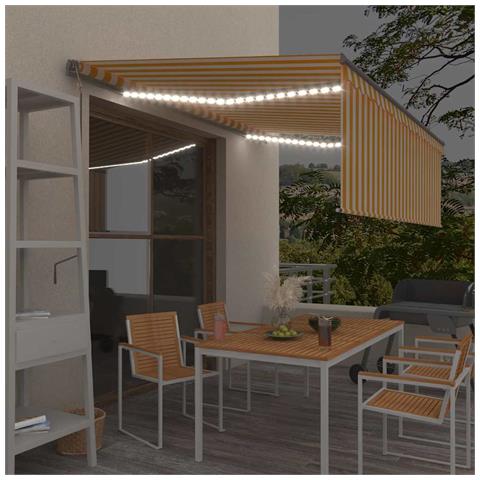 Tenda Automatica Con Sensore Vento Led 4x3 M Gialla /bianca - Foto 8