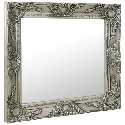 Specchio Da Parete Stile Barocco 60x60 Cm Argento - Foto 1