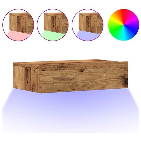 Comodino Legno Antico 60x35 cm in Legno Multistrato - Foto 1