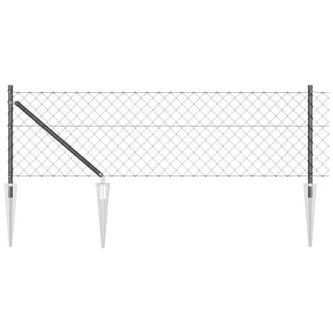 Recinzione a maglie metalliche con 7 pali a punta 0.8x10 m in acciaio zincato - Foto 1