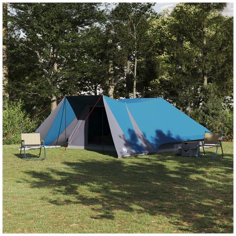 Tenda Familiare con Veranda Estesa - Blu - Impermeabile per 12 Persone - Foto 2