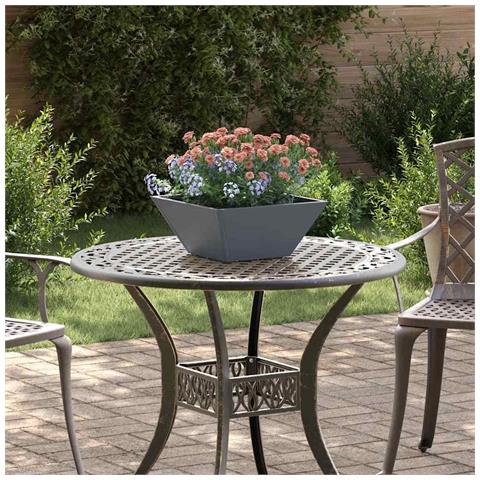 Vaso a Ciotola da Giardino Antracite 35 x 35 x 15 cm Acciaio - Foto 2