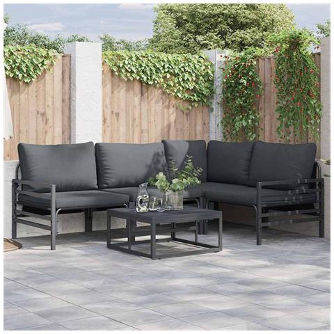 Set Divano da Giardino 4 pcs Antracite Acciaio - Foto 2