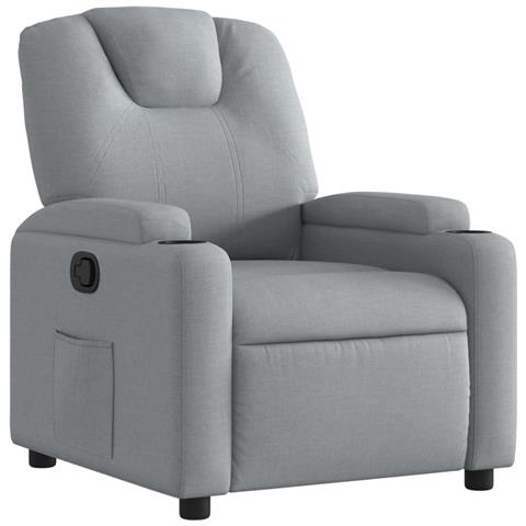 Poltrona reclinabile in tessuto grigio chiaro - Foto 1