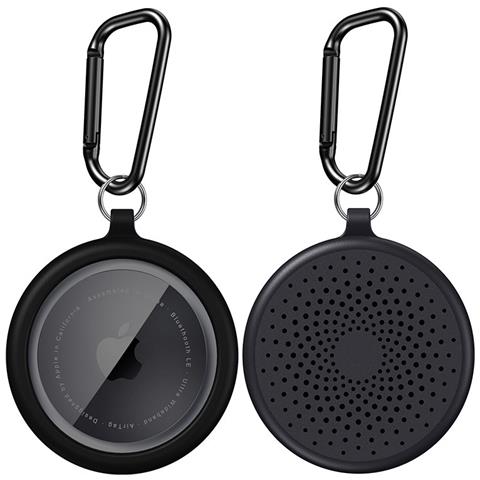 Confezione Da 2 Custodie Protettive In Tpu Compatibili Con Apple Airtag Con Gancio Portachiavi Black - Foto 1
