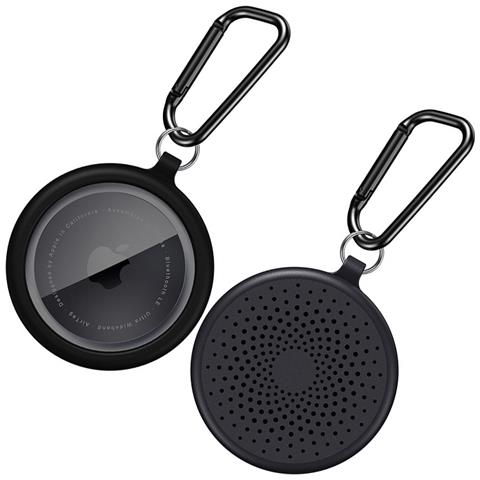 Confezione Da 2 Custodie Protettive In Tpu Compatibili Con Apple Airtag Con Gancio Portachiavi Black - Foto 2