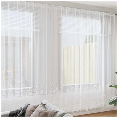 Tende con tende Floreale Bianco 600 × 300 cm Poliestere - Foto 2