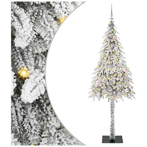 Albero di Natale con 150 LED Bianco 150 cm PE e Acciaio - Foto 1