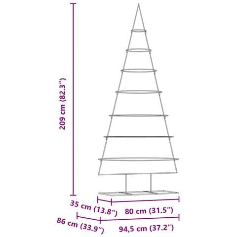 Albero di Natale in metallo con supporto Oro 210 cm - Foto 9