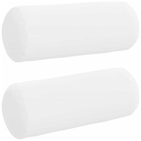 Cuscini a rullo 2 pcs Bianco Ø 15 x 40 cm Tessuto - Foto 1