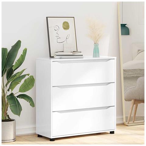 Armadio Bianco Lucido 80 x 31 x 81 cm Legno multistrato - Foto 2