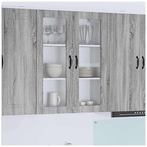 Pensile cucina Grigio Sonoma 80 x 31 x 100 cm Legno multistrato - Foto 2