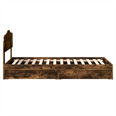 Letto con Contenitore Rovere fumé 75 x 190 cm Legno multistrato - Foto 9