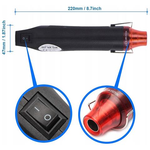 Mini Pistola Termica Hot-air 300w Con Set Di Tubetti Termorestringenti 127 Pezzi - Potenza 300w, Temperatura Max 170°c, Uso In Elettronica E Plastica - Foto 8