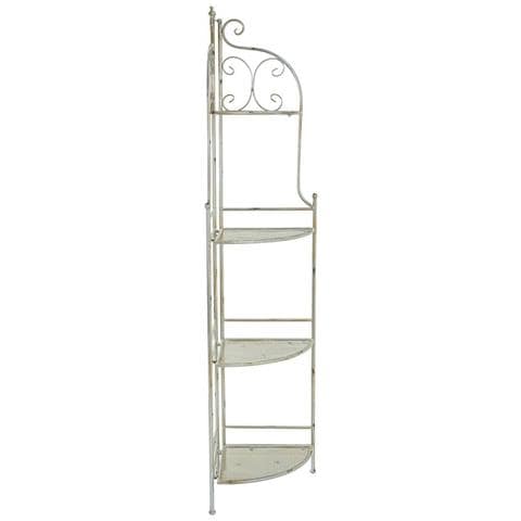 Scaffale Angolare In Ferro Battuto Argento 49x35x125h - Foto 1