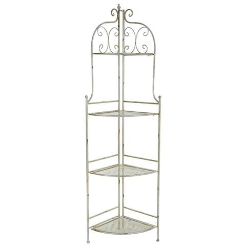 Scaffale Angolare In Ferro Battuto Argento 49x35x125h - Foto 2