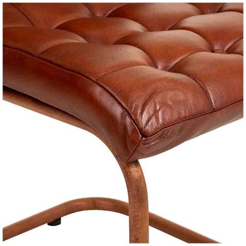 Sedia In Metallo E Pelle Marrone 46x46x93h - Foto 6