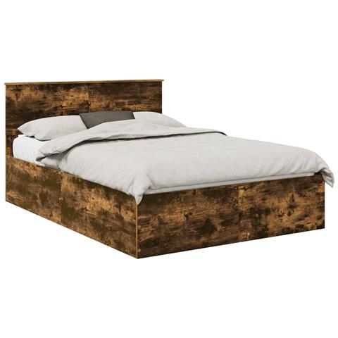 Struttura del letto Rovere fumé 150 x 200 cm Legno multistrato - Foto 1