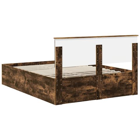 Struttura del letto Rovere fumé 150 x 200 cm Legno multistrato - Foto 9