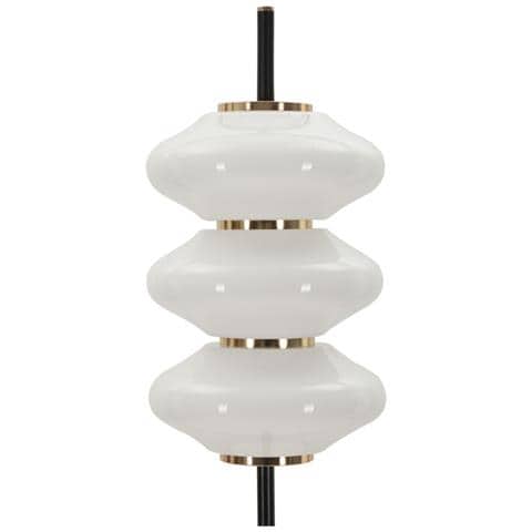 Lampada Da Terra Vintage In Ferro E Vetro Nero, Oro E Bianco, 168 Cm - Foto 2
