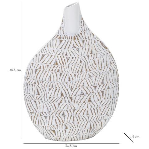Vaso Nairobi Bianco In Resina Slanciato 30,5x46,5 Cm - Foto 7