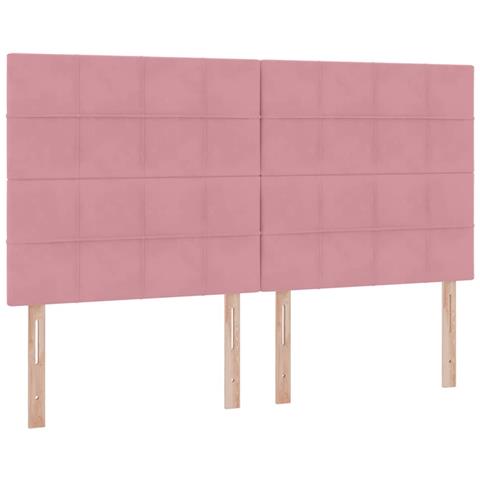 Letto con contenitore e materasso Rosa 160 x 200 cm Velluto - Foto 9
