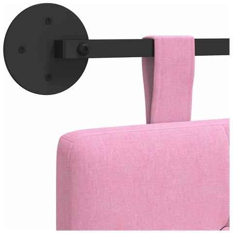 Testata appesa Montaggio a parete Rosa 210 x 55 x 5 cm Tessuto - Foto 9
