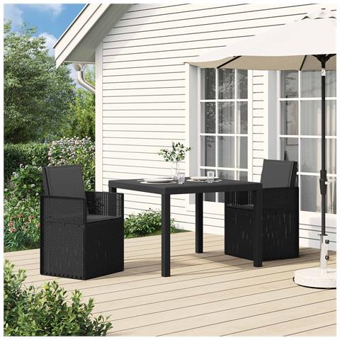 Sedie da pranzo da giardino 2 pcs Antracite PP - Foto 2