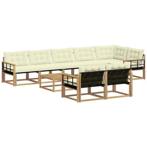 Set di divani da esterno 9 pcs Bianco e Crema 79 x 79 x 37 cm - Foto 1