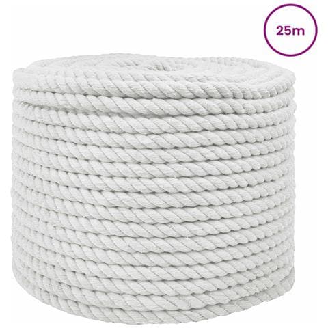 Corda Bianco 1,4 x 1,4 x 2500 cm Cotone - Foto 2