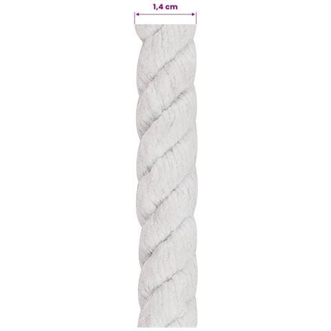 Corda Bianco 1,4 x 1,4 x 2500 cm Cotone - Foto 5