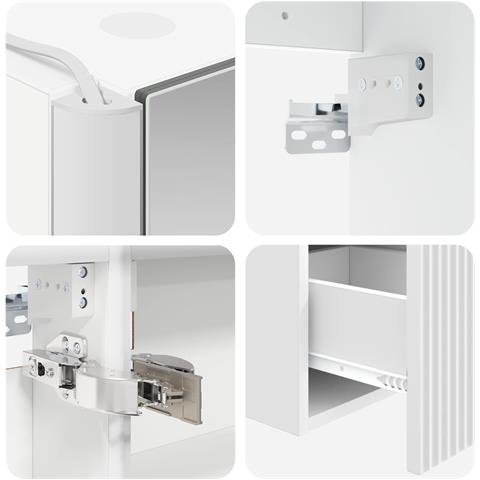 Set di Armadi da Bagno 5 pcs Bianco Legno ingegnerizzato - Foto 9