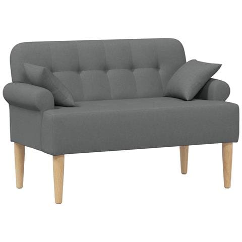 Loveseat con bottoni imbottiti Grigio Scuro 120 x 65 x 79 cm - Foto 1