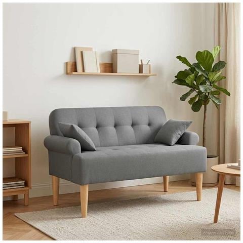 Loveseat con bottoni imbottiti Grigio Scuro 120 x 65 x 79 cm - Foto 2